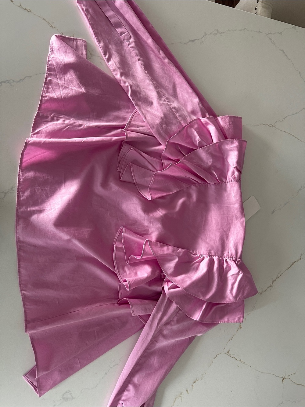 H&M Pink Satin Ruffle Blouse Jacket - Picture 3 of 3